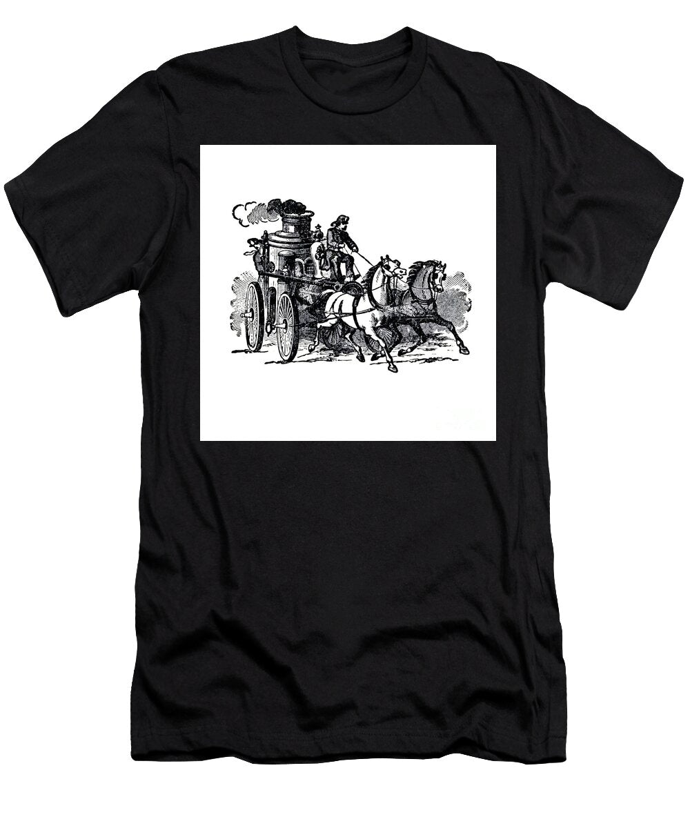 Rushing to an Urban Fire J4 Historic Illustrations T-Shirt